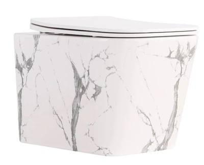 Унітаз підвісний Qtap Tern Ultra Quiet, Marble, з сидінням Slim Duroplast / Soft-close / Quick Release QTTER26MR49002