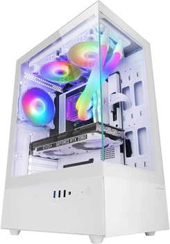 Корпус Mars Gaming MC-XO / без БП / ATX / Glass Side Panel / 1x120mm FRGB / USB 3.0 / Белый
