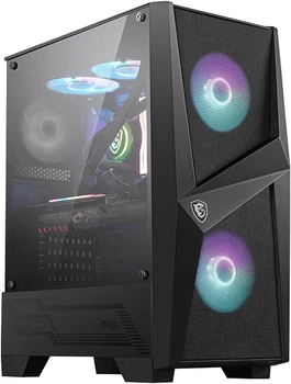 Корпус MSI MAG Forge 100R / без БП / Mid Tower / ARGB / Tempered Glass / USB 3.2 / 3x120mm Fans / Черный (101642292) - Уценка