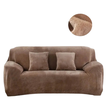 Захисний чохол на тримісний диван Diana Textile Plush Velvet, 190x230 см, Коричневий