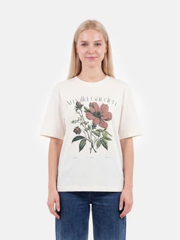 Футболка хлопковая оверсайз женская Vero Moda 10347620 L Snow White/Flower (5715872806494)