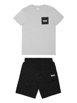 Комплект чоловічий футболка+шорти Lonsdale BUSTON 117896-1538 L Marl Grey/Black/White (4070376000825)