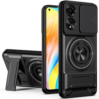 Ударопрочный чехол Camshield StandRing case для Oppo A78 4G Black Без бренда