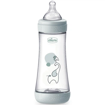 Пляшечка пластик Chicco PERFECT 5 Elephant, 300 мл, соска силікон, 4 м+