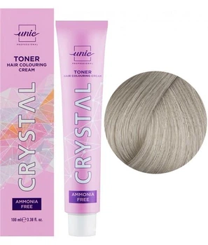 T10/11 Крем-краска Тонер безаммиачный для волос Пепельный Unic Crystal Toner Сenusiu 100 мл