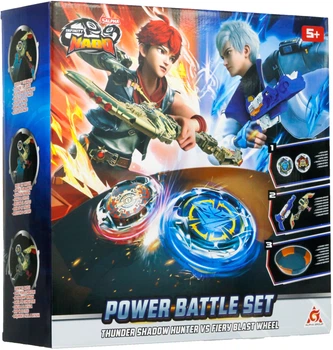 Набір Infinity Nado VII Power Battle Set Thunder Shadow Hunter vs Fiery Blast Wheel Громовий мисливець тіней і вогняне колесо вибуху (EU664180)