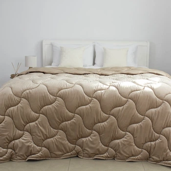Ковдра велюрова ТЕП VELOUR «Золотий беж» 150×210 см полуторна зимова 400 г/м² мікрофібра