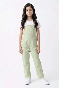 Детский джинсовый комбинезон цвета фисташка Pangaia 116-128 см (7-8Y)