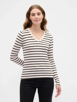 Лонгслив длинный женский Gap 148606474 S Черный/Молочный (1159860572)