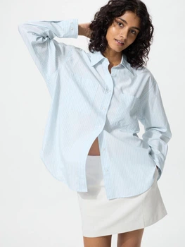 Рубашка хлопковая женская Uniqlo 775795091 M Голубая (1159860578)