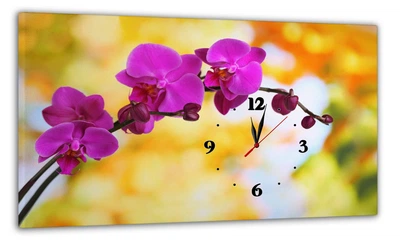 Картина на холсте MAKO Orchid Pink Light с часами 30×53 см бесшумный плавный ход кварцевый механизм 3053-033