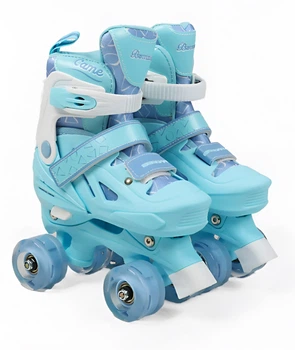 Раздвижные ролики квады 04-51 S Best Roller колеса PU светящиеся (размер 31-34). Blue (193628)