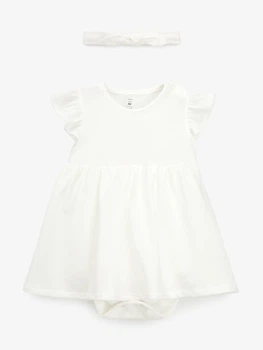Боді-сукня+повязка для дівчинки Dexters 133011 86 см Молочний shop (4821106761079)