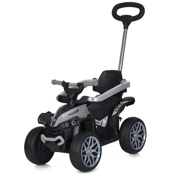 Детский электроквадроцикл каталка толокар с ручкой 3в1 BAMBI M 5782EBLR-11 серый