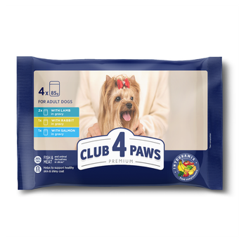 Консервированный корм Club 4 Paws Set with Lamb, Rabbit, Salmon - Набор влажного корма для взрослых собак 1 набор (B5581201)