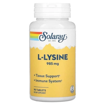 Л-Лизин Solaray (L-Lysine) 985 мг 90 таблеток SOR04860