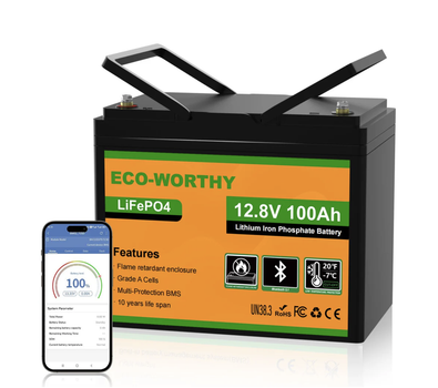 Акумулятор Eco-Worthy LiFePO4 12V 100Ah Bluetooth