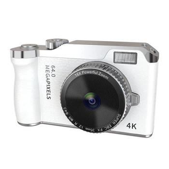 Цифровая ретро-камера Y01 4K 64 МП с IPS экраном 2.4", 16X зумом, OTG и LED-подсветкой White