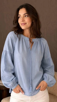 Вишиванка жіноча сорочка "Небесна" 3XL блакитний (В2501)