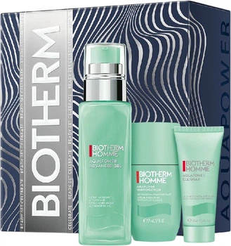 Zestaw kosmetyków do pielęgnacji Biotherm Homme Aquapower Essentials Żel do twarzy 75 ml + Żel oczyszczający 40 ml + Dezodorant w kulce 75 ml (3614274679717)