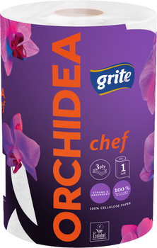 Паперові рушники Grite Orchidea Chef тришарові 230 відривів 1 рулон (4770023348385)