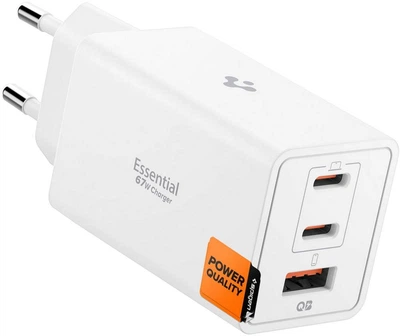 Ładowarka sieciowa Spigen Essential 67W 2xType-C + 1xType-A Wall Charger EE673EU White (ACH08710)