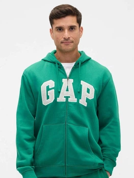 Толстовка на флисе на молнии мужская Gap 462264681 M Зеленая (1159860856)