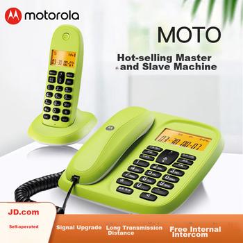 Цифровий бездротовий телефон Motorola, бездротовий стаціонарний телефон, телефон для батьків та дітей з одним абонентом для офісного та домашнього використання, китайський дисплей, безкоштовний пакет встановлення та налаштування CL101C (лаймово-зелений)