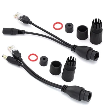 Водонепроницаемый POE инжектор 802.3af/at (PoE) с портами Ethernet RJ45 100Mbps 12V Black (2 шт) (48976)