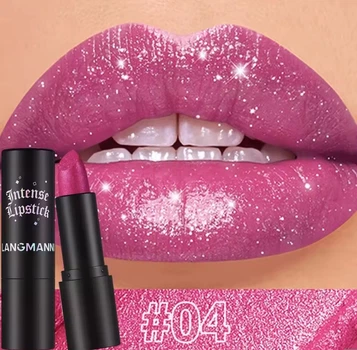 Губная помада Intense Lipstick Matte LANGMANNI No4 матовая с блестками
