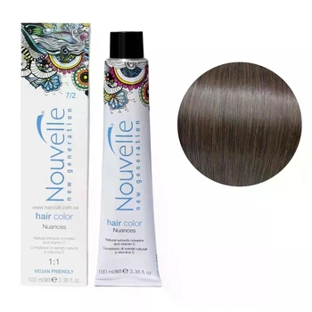 Фарба для волосся Nouvelle Hair Color 7/2 (7,12) Середньо-матовий русявий 100 мл