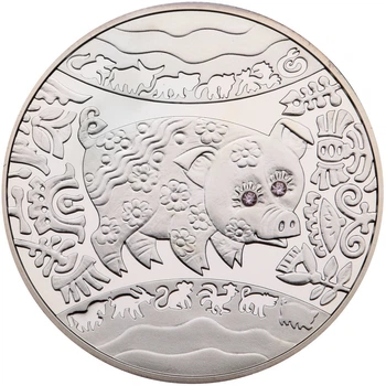 Колекційна срібна монета "Рік Свині" 15,55 г 2007 рік