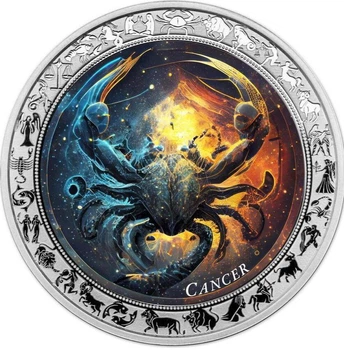 Колекційна срібна монета "Космічний зодіак - Рак" 31,1 г 2025 рік