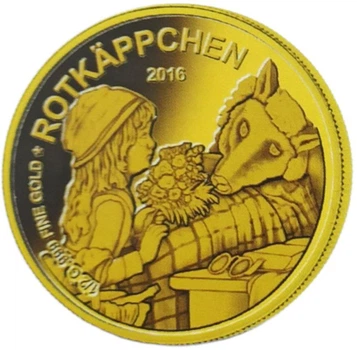 Колекційна золота монета "Казки - Червона Шапочка” 0,5 г 2016 рік