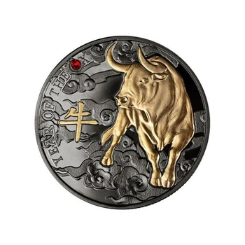 Колекційна срібна монета "Рік Бика" RUTHENIUM 10 г 2021 рік