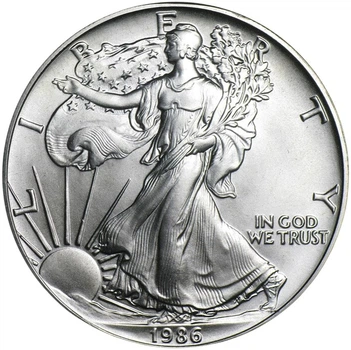 Колекційна срібна монета "Американський Орел Liberty" 31,1 г 1986 рік