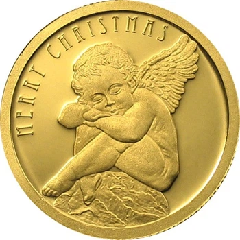 Колекційна золота монета "Щасливого Різдва - Ангел" PROOF 1,24 г 2008 рік