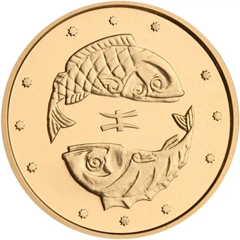 Колекційна золота монета "Риби" 1,24 г Україна 2007 рік