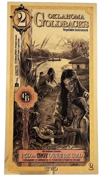 Колекційна золота банкнота "2 Goldback - Aurum Gold Foil Note"