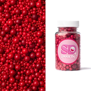 Посыпка кондитерская SD Pearls сахарные шарики красные 3-10мм 100г