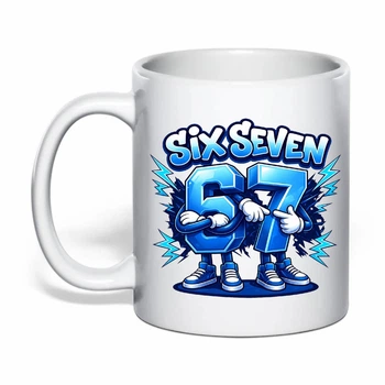 Чашка з друком "Six seven" №5 (колір білий) (41116)