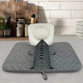 Сушилка для посуды Dish Drain Rack с ковриком подставка для тарелок и чашек