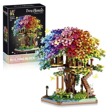 Конструктор Дерево Сакура Домик на дереве Rainbow Treehouse 3D 2338 дет Разноцветный (28755)
