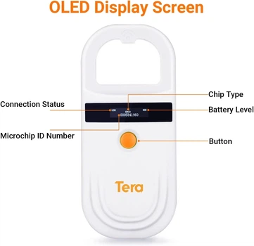 Сканер микрочипов для домашних животных Tera 180 Белый/Оранжевый Б/В k1