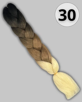 Канекалон Jumbo Braid колір чорний/темно-коричневий/коричневий/блонд (Арт. 30)