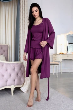 Комплект вискозный с пижамой Ксл0330п Сливовый, 3XL