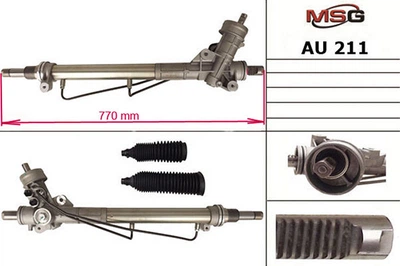Рулевая рейка с ГУР с тягами VW Passat B5 96-05, Audi A4 95-01, Skoda Superb 01-08 MSG AU211 (8D1422052, 8D1422065J, 3B1422052Q)