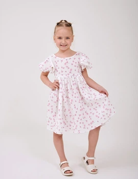 Платье для девочки SMIL 120485-1 Рисунок розовые цветы р.104