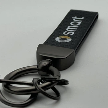 Брелок для ключей кожаный косичка эко-кожа черный Smart смарт
