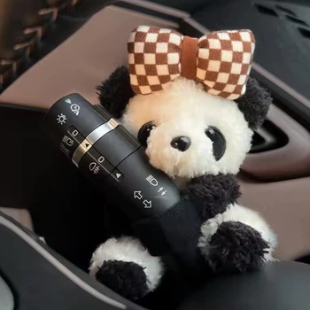Мякая игрушка в авто на руль Panda милая панда с бантом на переклчатель двориников